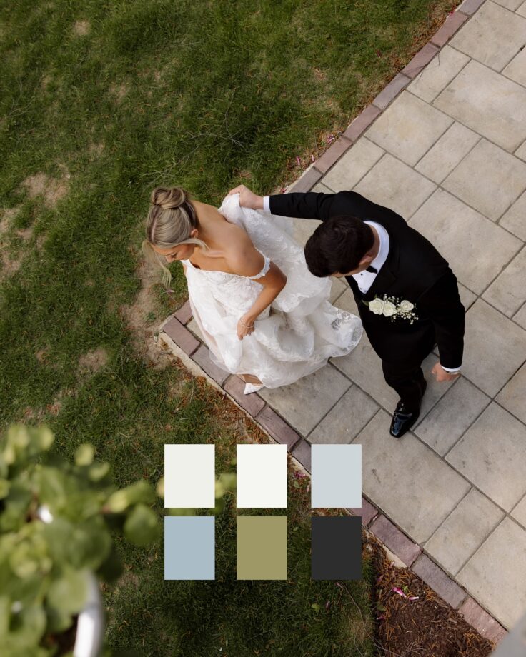 Soft color palette for wedding photographer, neutrals and dusty blues