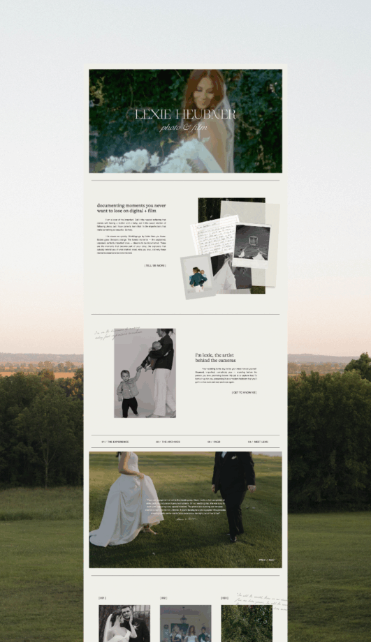 Editorial website for wedding photography brand
